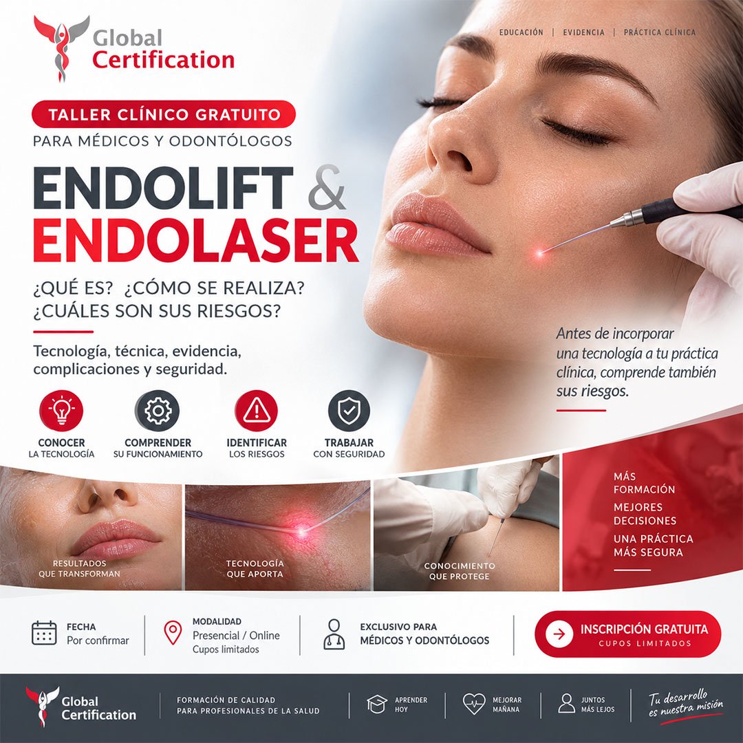 Taller de Endolift y Endoláser, sábado 15 de agosto 2026, gratuito con inscripción